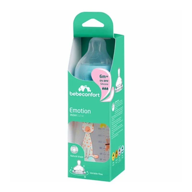 Biberon Emotion Col Large T2 360mL Bleu - BEBE CONFORT - DOR-3102202140