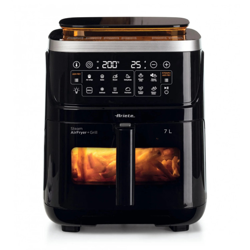 FRITEUSE AIRFRYER WITH STEAM 7L PANIER TRANSPARENT 4636 BLACK ARIETE