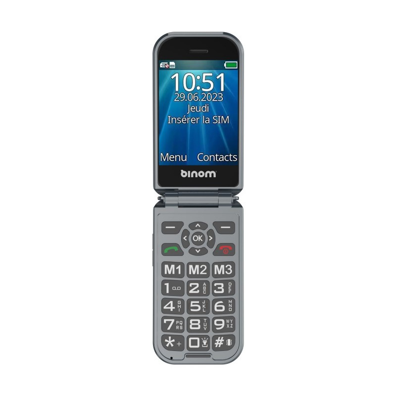 Téléphone portable à clapet Senior X3 4G noir - BINOM -
