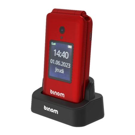 Téléphone portable à clapet Senior X3 4G rouge - BINOM