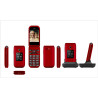 Téléphone portable à clapet Senior X3 4G rouge - BINOM