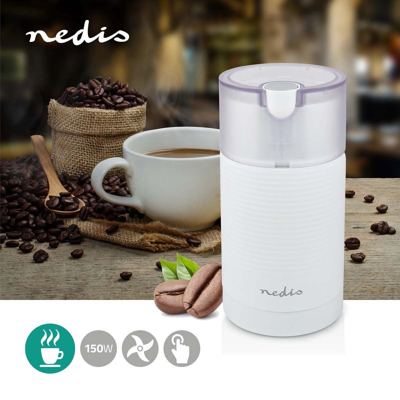 NEDIS MOULIN À CAFÉ 150W 70g BLANC