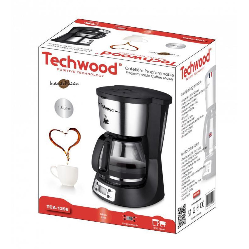 Cafetière filtre programmable 1,5L 1500W - TECHWOOD - CAFTCA1296TECH