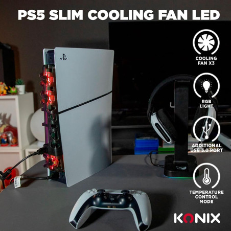 Ventilateur de refroidissement pour console PS5 Slim RGB - KONIX - 61889000051