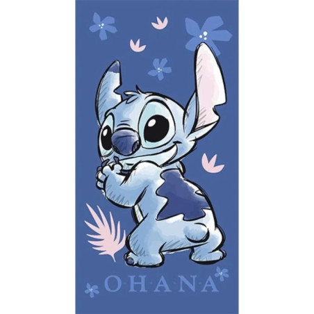 Serviette de plage Disney Lilo & Stitch Ohana 70x140cm - AYMAX - :100360259