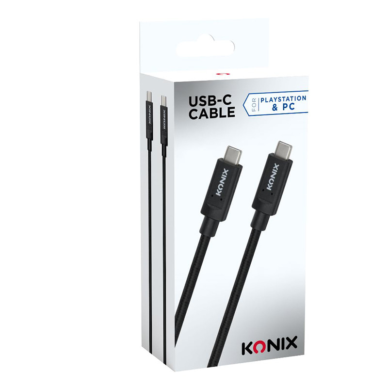 Cable USB-C to USB-C 3m Noir - KONIX - 61889000030