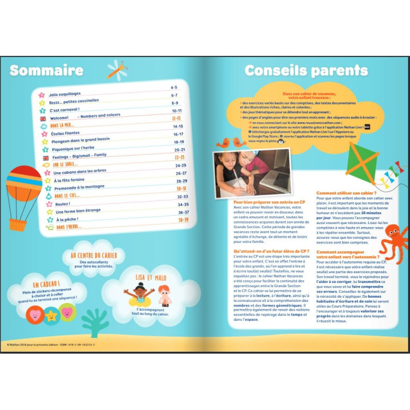 Cahier de vacances maternelle - De la Grande section vers le CP 5-6 ans - NATHAN