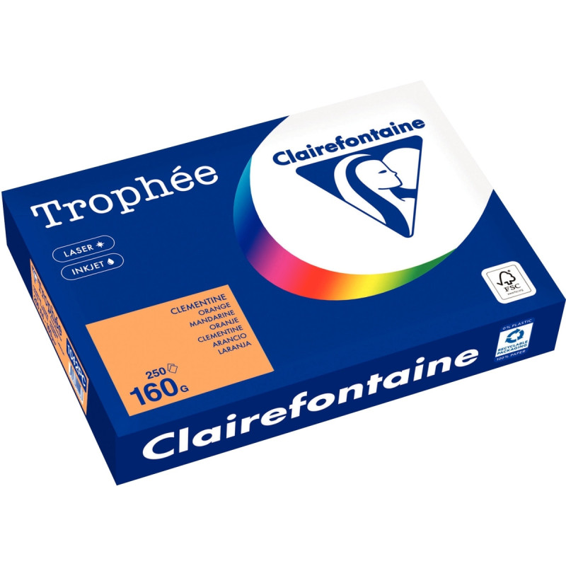 Paquet de 250 feuilles format A4 160g clémentine CLAIREFONTAINE