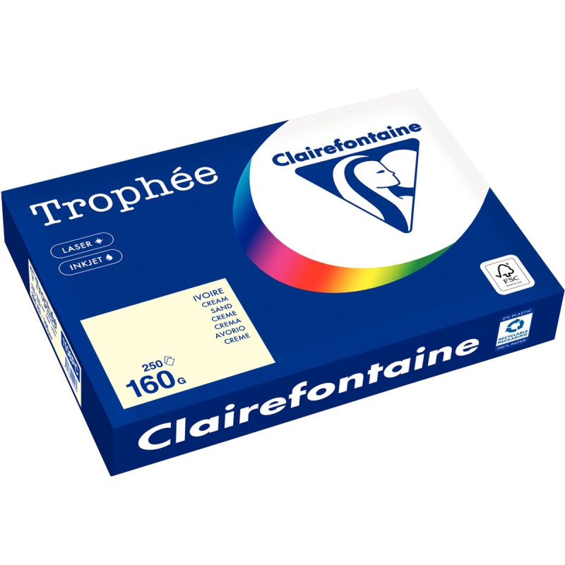 Paquet de 250 feuilles format A3 160g ivoire CLAIREFONTAINE