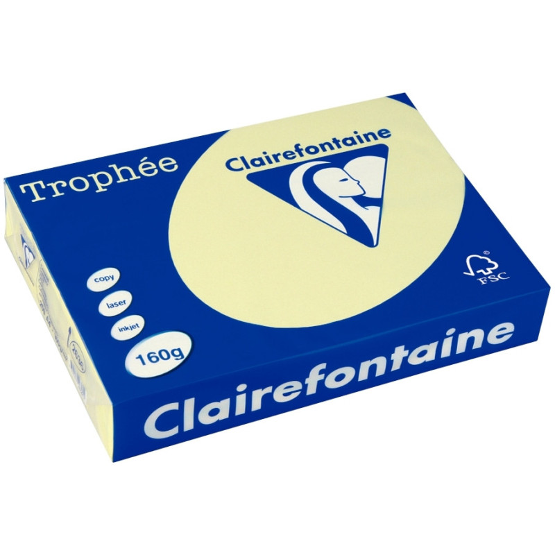 Paquet de 250 feuilles format A3 160g canari CLAIREFONTAINE