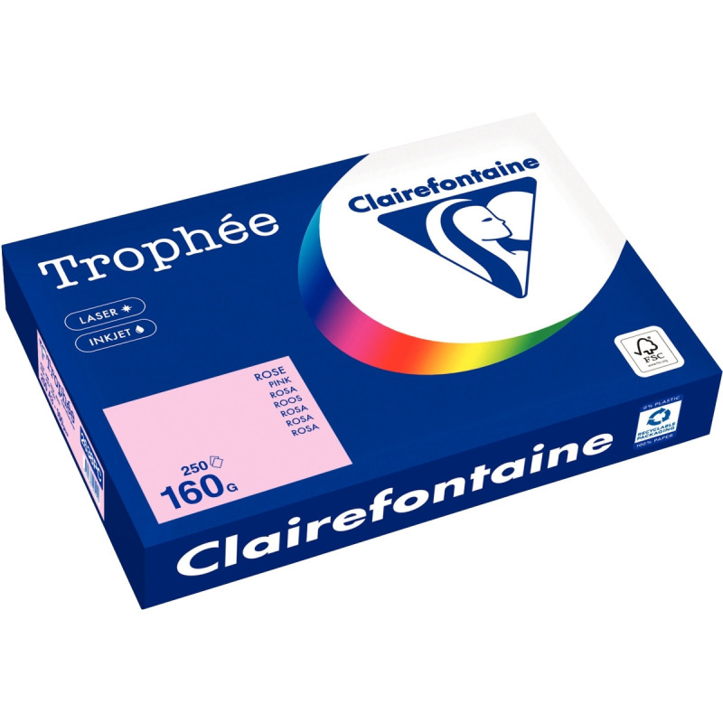 Paquet de 250 feuilles format A3 160g rose CLAIREFONTAINE