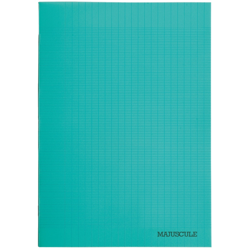 Cahier 96 pages MAJUSCULE, format A4, seyès, couverture PP vert