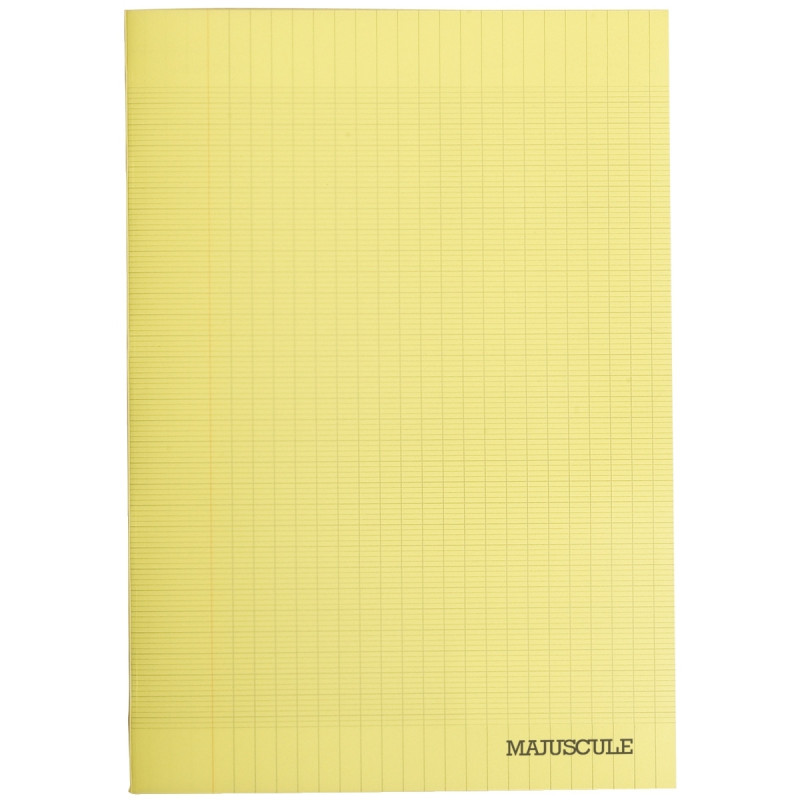 Cahier 96 pages MAJUSCULE, format A4, seyès, couverture PP jaune