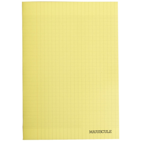 Cahier 96 pages MAJUSCULE, format A4, seyès, couverture PP jaune