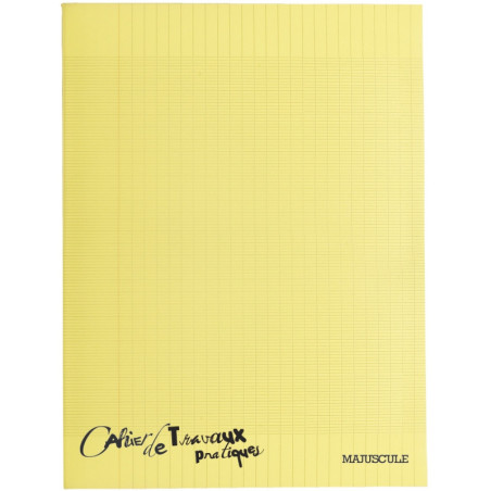 Cahier travaux pratiques MAJUSCULE, Cahier 96 pages, 24x32 cm, seyès/uni blanc, couverture polypro