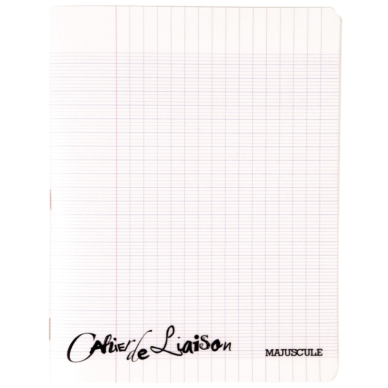Cahier de liaison 48 pages MAJUSCULE, format 17x22 cm, seyès, couverture polypropylène incolore