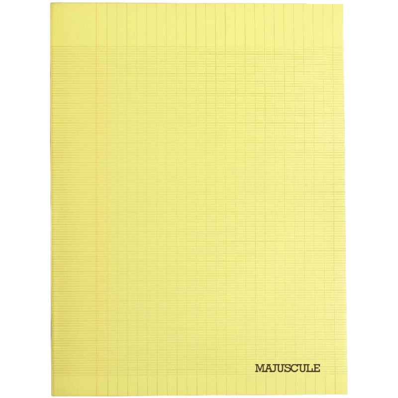 Cahier 48 pages MAJUSCULE, format A4, seyès, couverture PP jaune