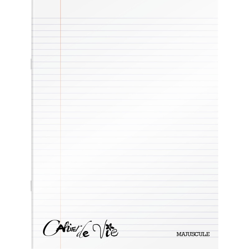 Cahier de vie 96 pages MAJUSCULE, format 24x32 cm, ligné/uni, couverture PP incolore