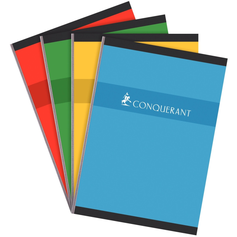 Cahier broché 192 pages CONQUERANT, format A4, quadrillé 5x5, papier 70g