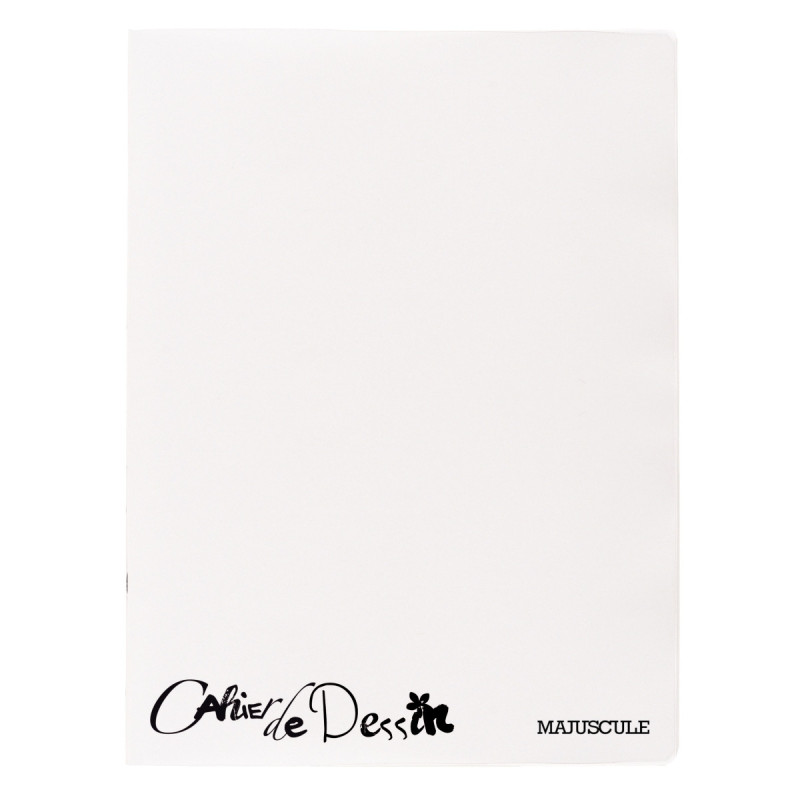 Cahier de dessin MAJUSCULE, Cahier 96 pages, format 24x32 cm, uni 120g, couverture PP incolore
