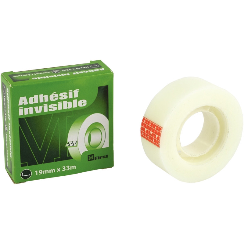 Boîte de 1 rouleau adhésif invisible 19 mmx33m à la marque M FIRST