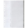 Jeu de 20 intercalaires alphabétiques en polypropylène gris, format A4