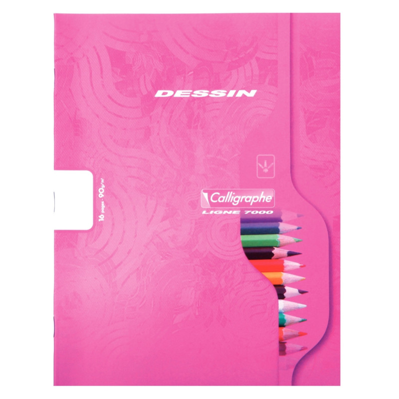 Cahier de dessin 16 pages, format 17x22 cm, uni blanc, papier 90g - CALLIGRAPHE