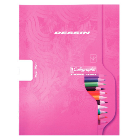 Cahier de dessin 16 pages, format 17x22 cm, uni blanc, papier 90g - CALLIGRAPHE
