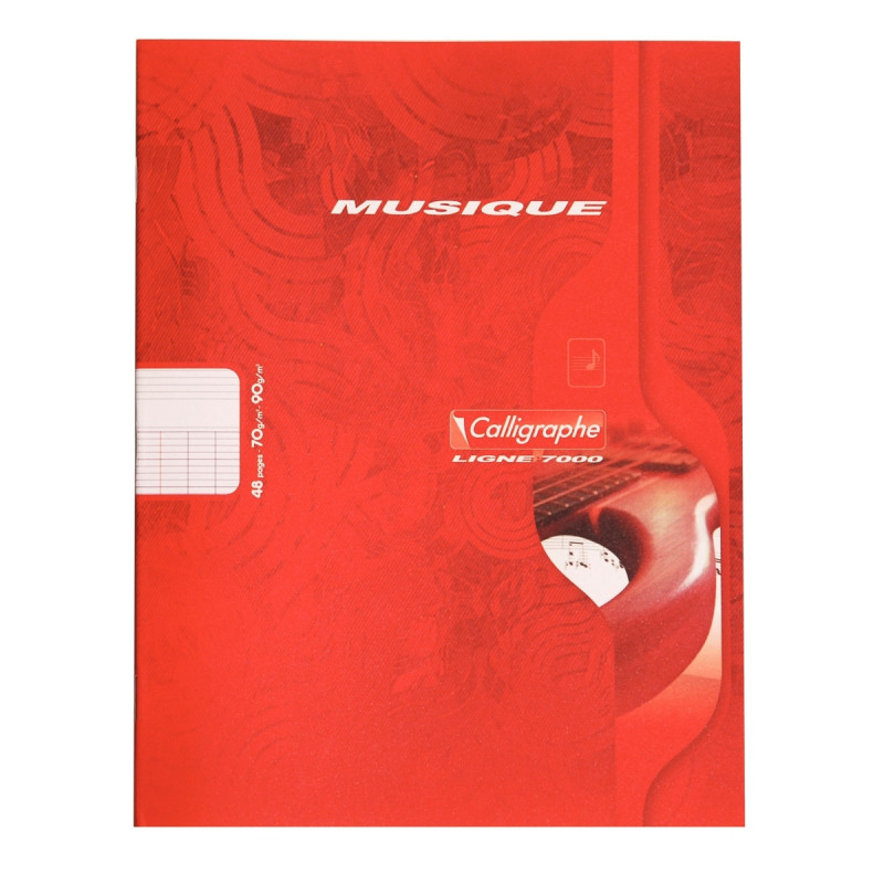 Cahier piqué musique et chant 48 pages, format 17x22 cm, seyès / portées, papier 70g - CLAIREFONTAINE