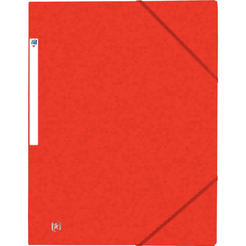 Chemise 3 rabats à élastiques TOP FILE+ en carte lustrée 4/10ème 390g, rouge