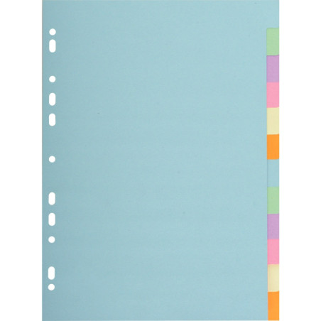 Jeu de 12 intercalaires en carte recyclée 170g, format A4