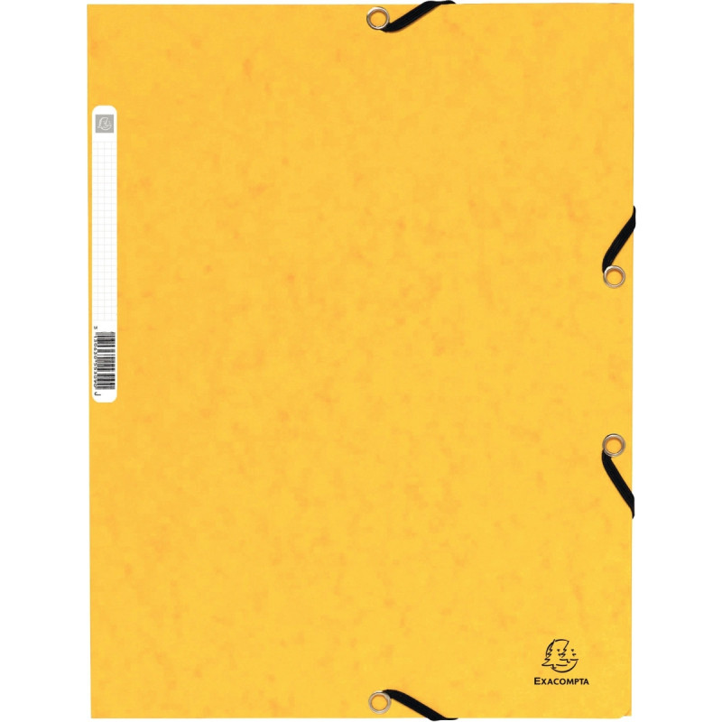 Chemise 3 rabats à élastiques en carte lustrée 355g, jaune