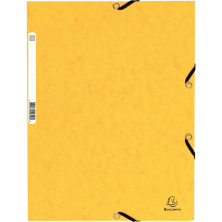 Chemise 3 rabats à élastiques en carte lustrée 355g, jaune