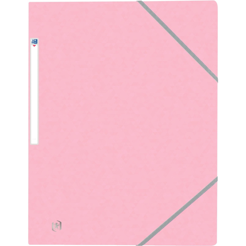 Chemise 3 rabats à élastiques TOP FILE+ en carte lustrée 4/10ème 390g, rose pastel