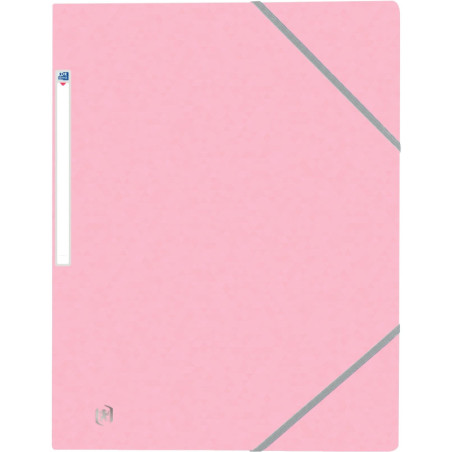 Chemise 3 rabats à élastiques TOP FILE+ en carte lustrée 4/10ème 390g, rose pastel