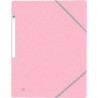 Chemise 3 rabats à élastiques TOP FILE+ en carte lustrée 4/10ème 390g, rose pastel