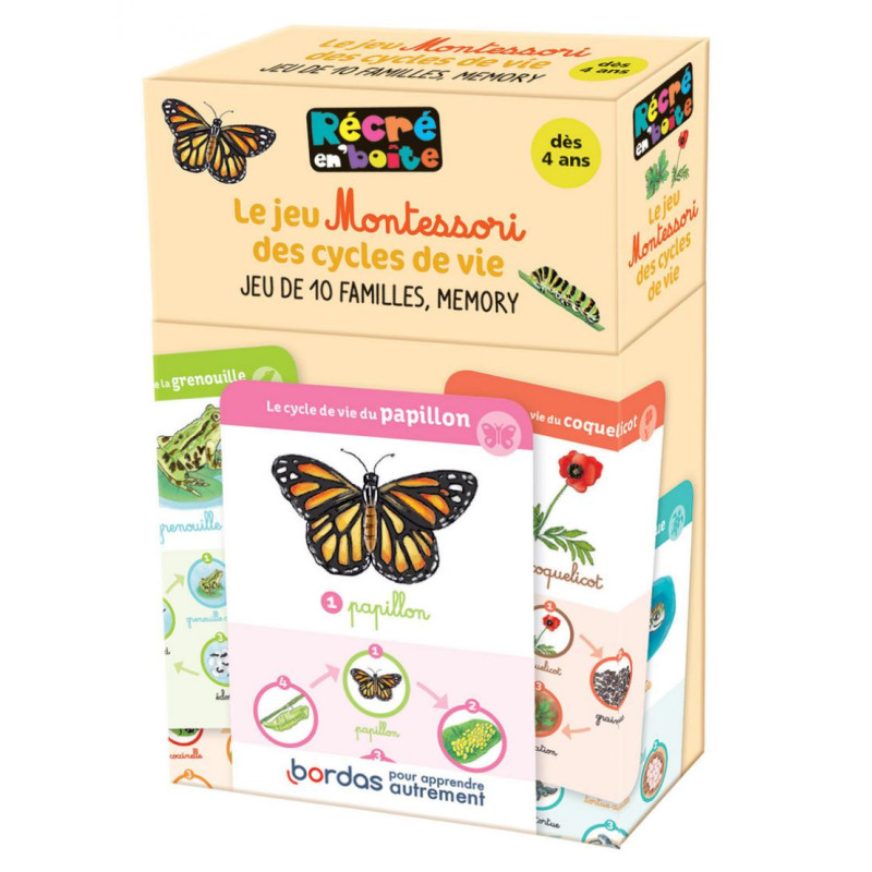 Récré en boîte - Le jeu Montessori des cycles de vie - dès 4 ans - BORDAS