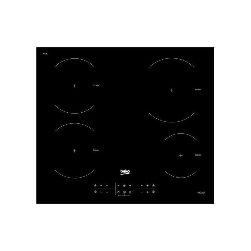 Plaque de cuisson induction - 4 foyers - 7200w - BEKO - HII64200AT