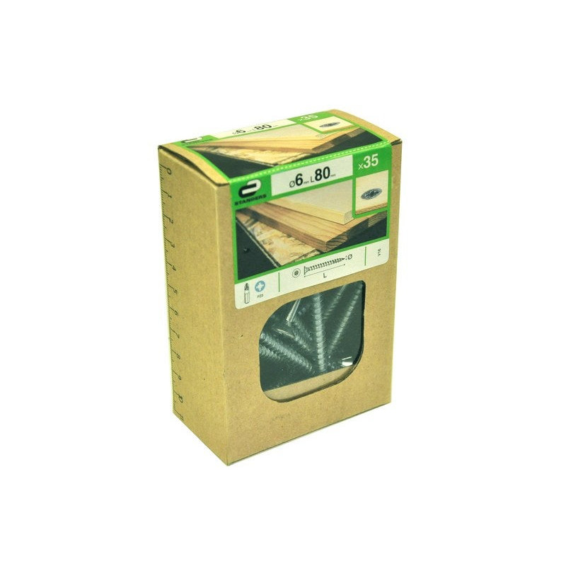Lot De 35 Vis Acier Tête Fraisée Standers. Diam.6 Mm X L.80 Mm
