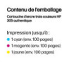 HP Cartouche d’encre trois couleurs 305 authentique