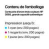 HP Cartouche d’encre trois couleurs 305XL grande capacité authentique