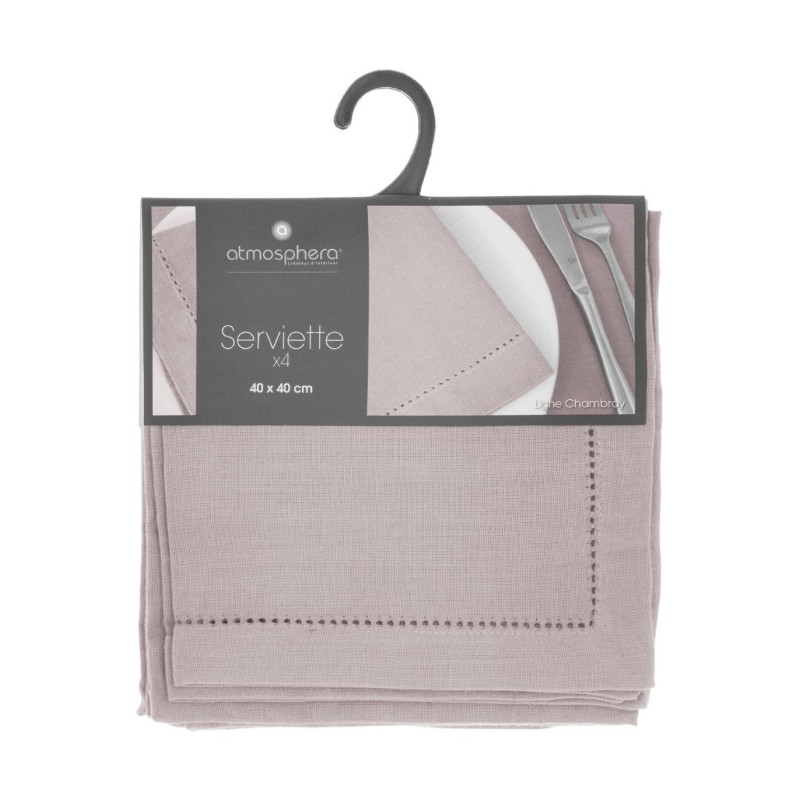 Lot de 4 serviettes de table Chambray 