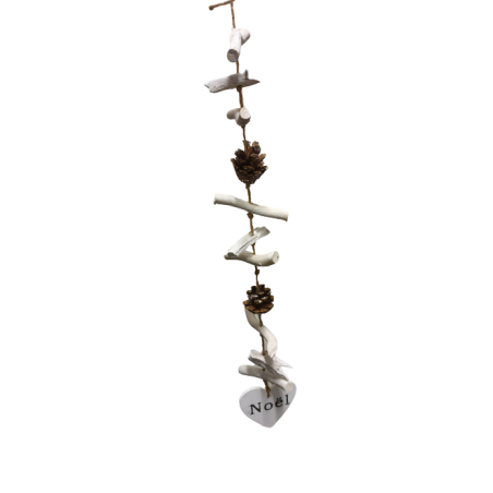 Suspension en bois Noel 75cm