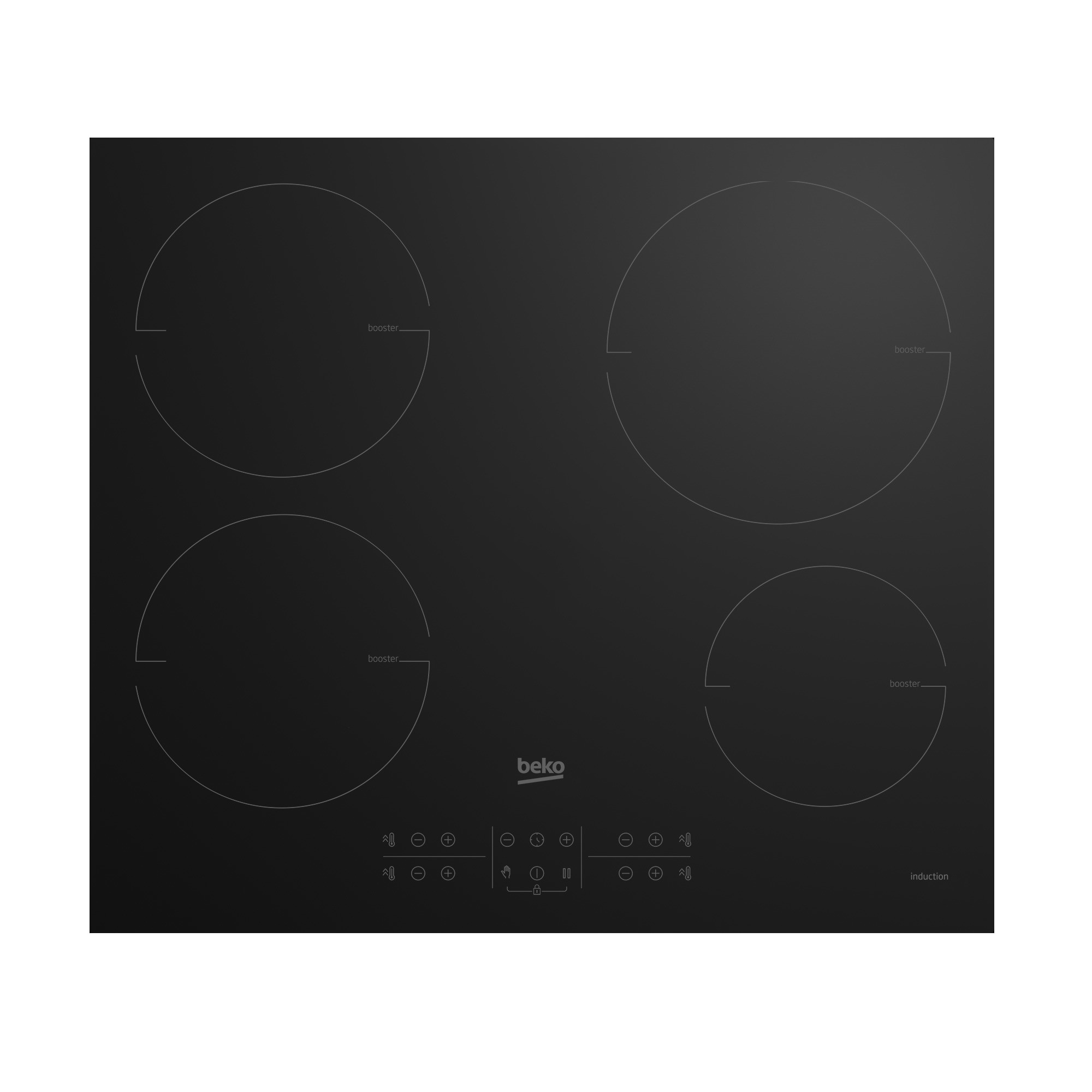 Plaque de cuisson encastrable induction 60cm, 4 foyers, 7200W