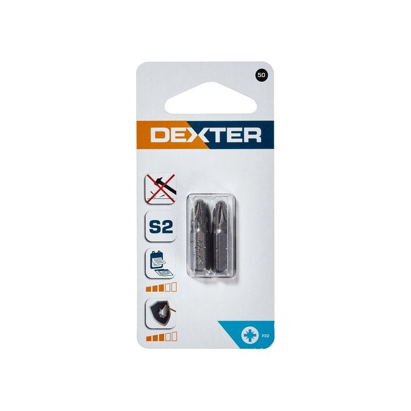 Lot De 2 Embouts De Vissage Dexter Pz2 25 Mm