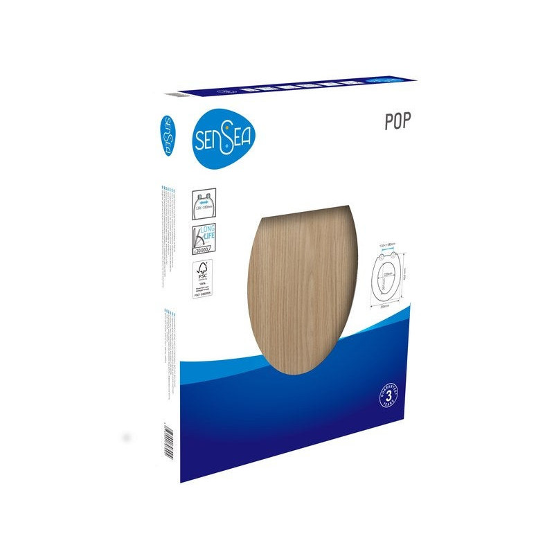 Abattant  bois compressé Pop sensea chêne naturel