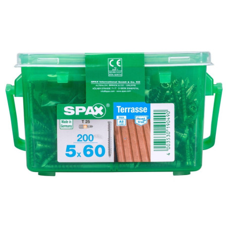 Lot De 200 Vis Inox Tête Cylindrique Torx Spax. Diam.5 Mm X L.60 Mm