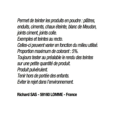 Pigment Poudre Malle Aux Couleurs Terre De Provence 250 Ml