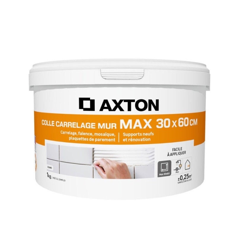 Colle en pâte colle mur / mur et plan de travail / mur intérieur blanc AXTON 1KG