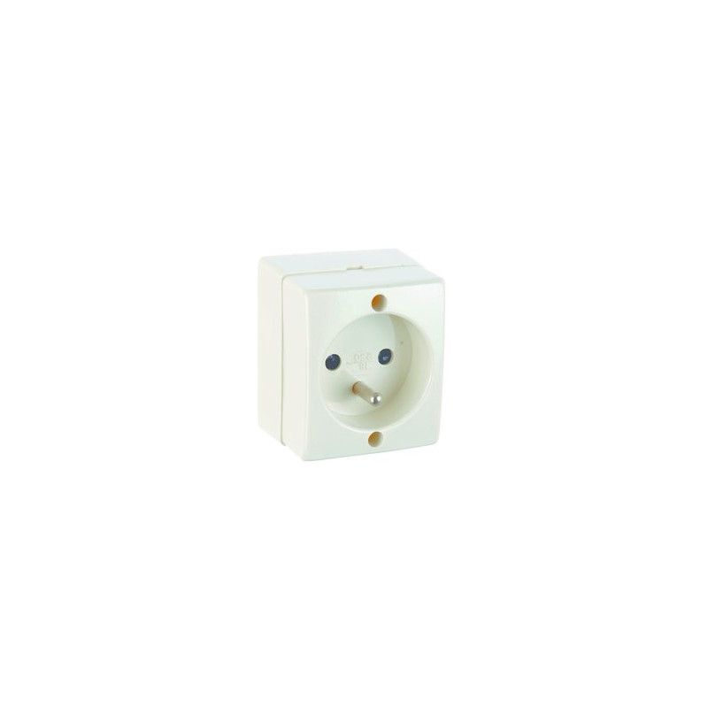 Legrand ASL prise 2 pôles + terre F/B saillie blanc
